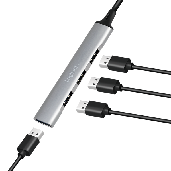 Logilink UA0392 USB 3.2 Gen1 Type C, 4 portos vékony hub, alumínium házzal