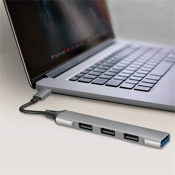 Logilink UA0392 USB 3.2 Gen1 Type C, 4 portos vékony hub, alumínium házzal