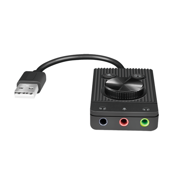 Logilink UA0397 USB 2.0 3x3,5 mm/F fekete audio adapter