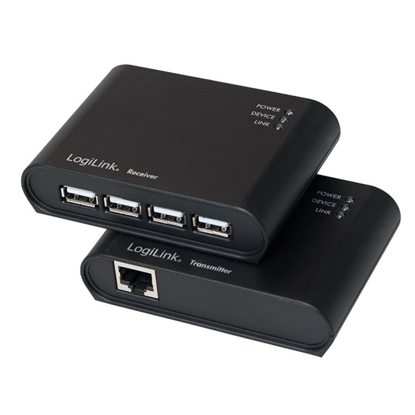 Logilink UA0230 USB 2.0 Cat.5 hosszabító akár 50 m-ig 4-port hub-al