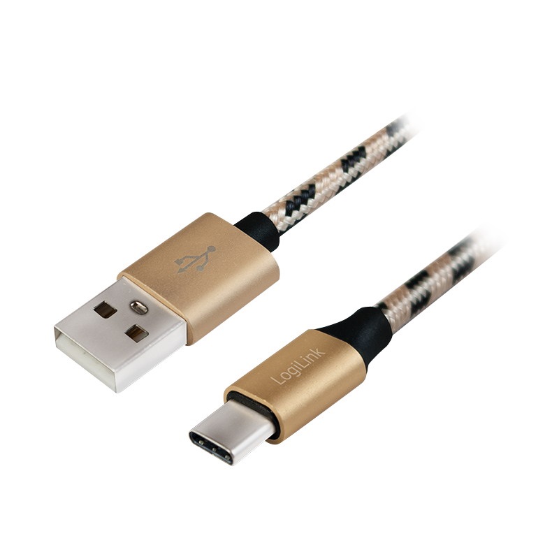 Logilink CU0133 USB 2.0 Type-C kábel, C/M-USB-A/M, nylon, 1 m