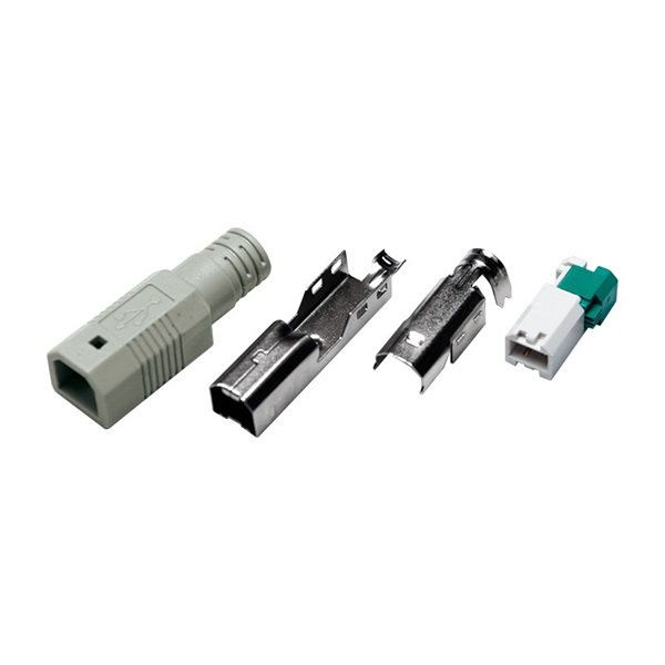 Logilink UP0004 USB 2.0 csatlakozó önálló összeszereléshez, B/M, krimpelt típus, szürke