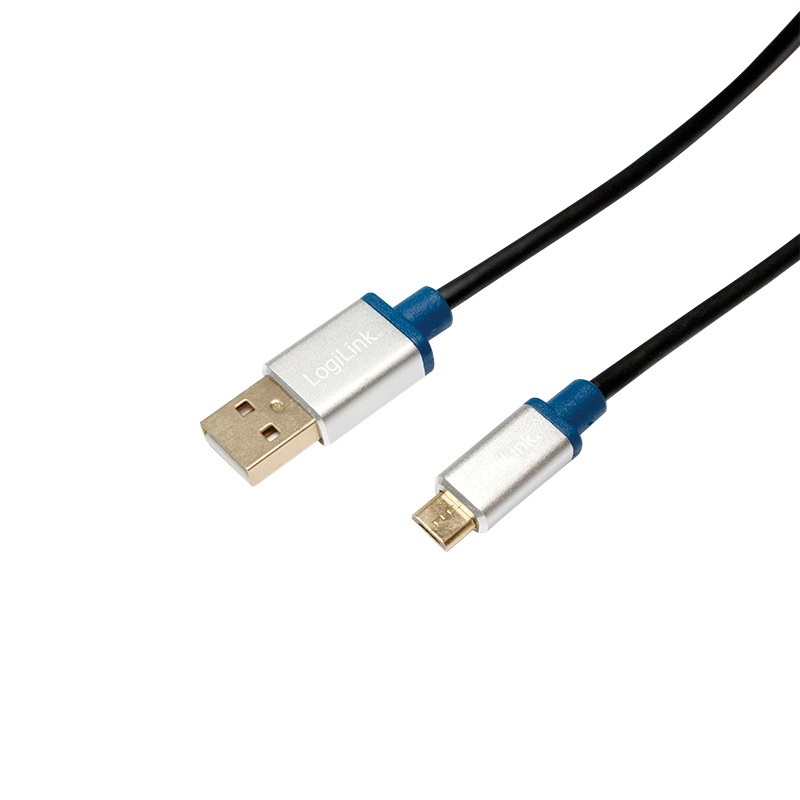 Logilink BUAM210 USB 2.0 kábel, USB-A/M - Micro-USB/M, alu, 1 m