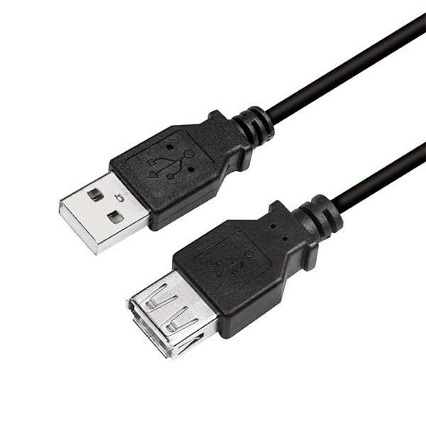 Logilink CU0012B USB 2.0 kábel, USB-A/M - USB-A/F, fekete, 5 m