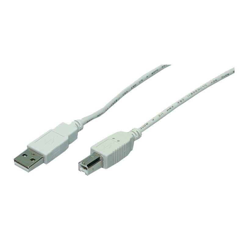 Logilink CU0009 USB 2.0 kábel, USB-A/M - USB-B/M, szürke, 5 m