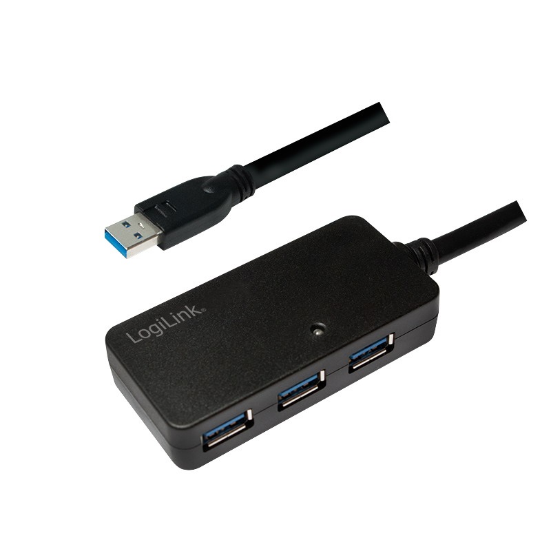 Logilink UA0262 USB 3.0 aktív átjátszó kábel 4-port elosztóval, 10m