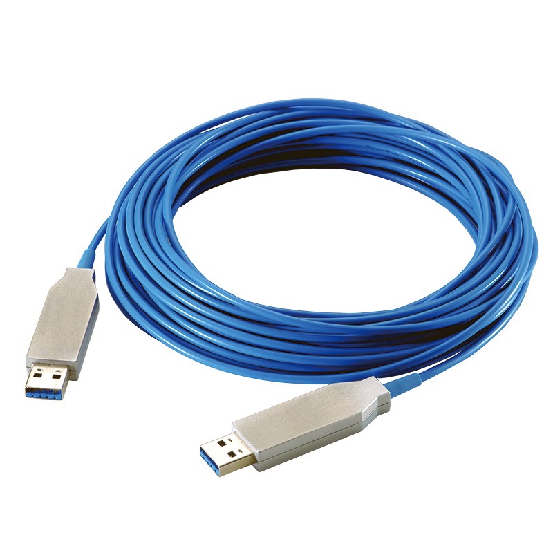 Logilink CU0103 USB 3.0 kábel, USB-A/M-USB-A/M, AOC, TT dongle, kék, 30 m