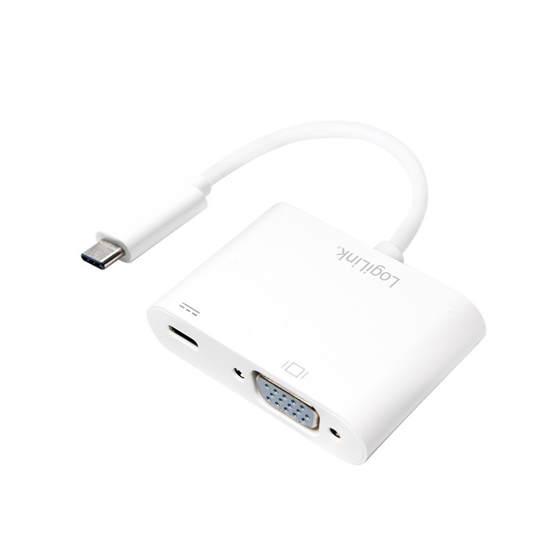 Logilink UA0259 USB 3.2 Gen1 Type-C adapter, C/M-VGA+USB/F, 1080p, PD, fehér, 0,14 m