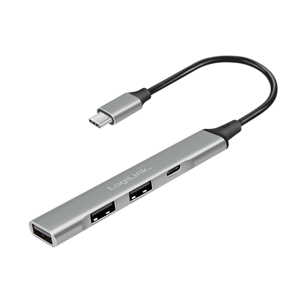 Logilink UA0416 USB 3.2 Gen 1, 4 portos USB-C hub, vékony kialakítás, alumínium ház