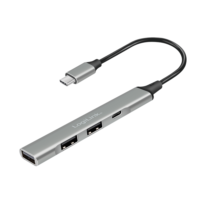 Logilink UA0416 USB 3.2 Gen 1, 4 portos USB-C hub, vékony kialakítás, alumínium ház