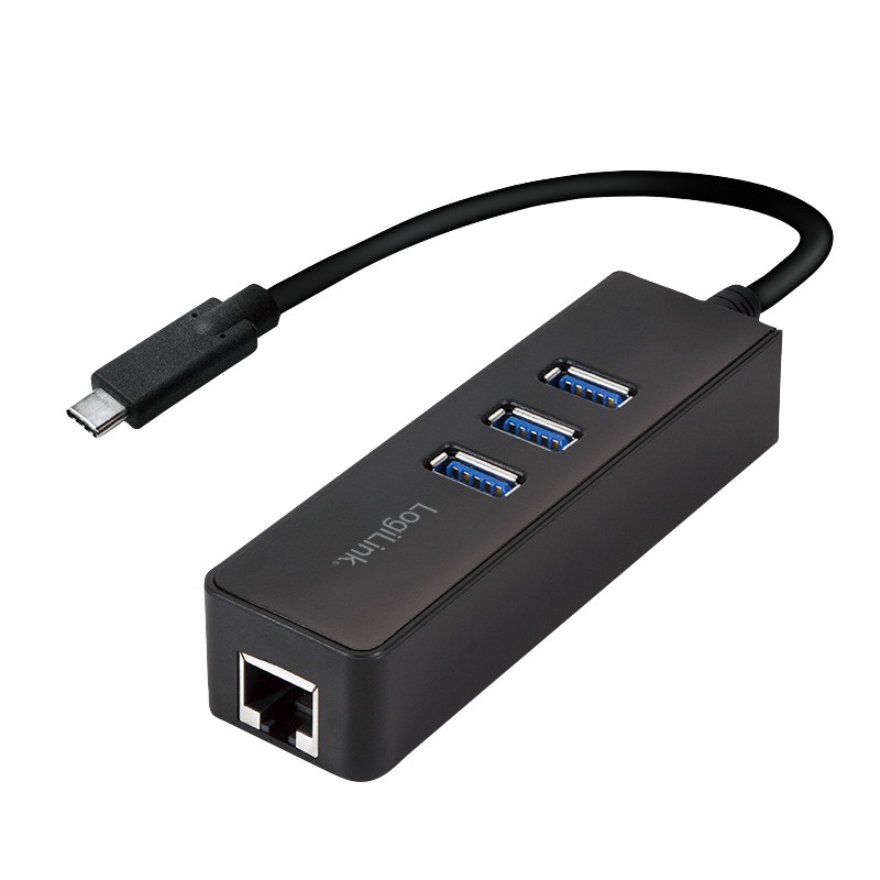 Logilink UA0283 USB 3.2 Gen 1x1 USB-C 3-port hub, Gigabit Ethernet-csatornával