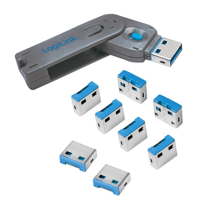 Logilink AU0045 USB-A port blokkoló (1x kulcs és 8x zár)