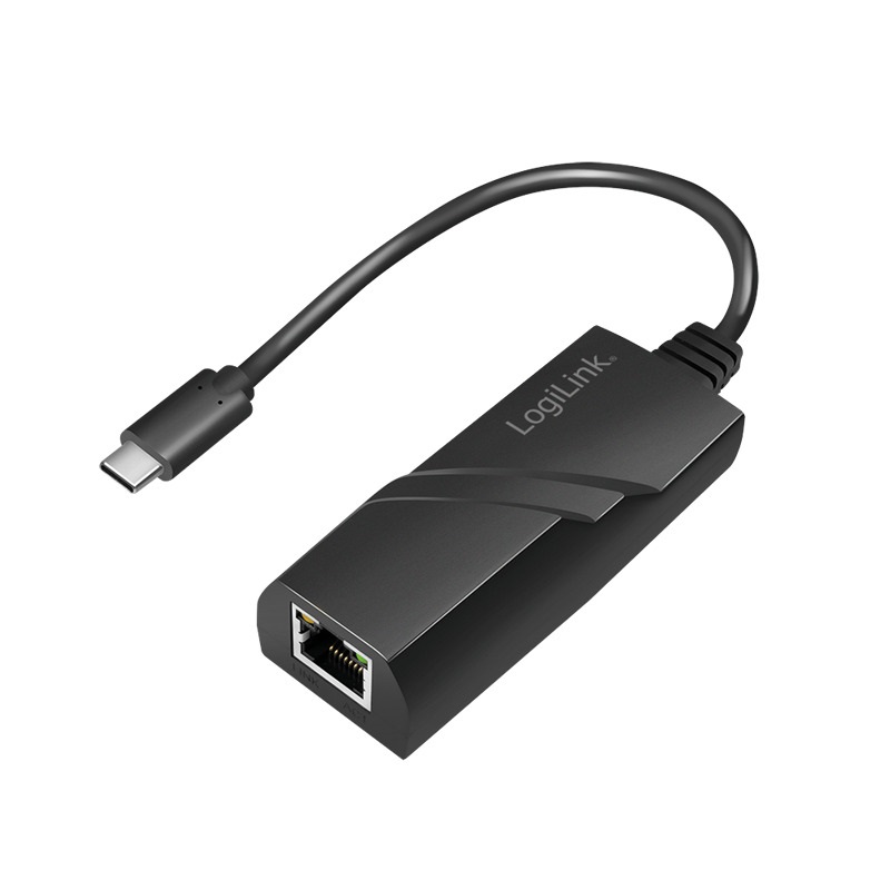 Logilink UA0238A USB-adapter, USB 3.2 Gen 1x1, USB-C-Gigabit Ethernet, fekete