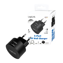 Logilink PA0218 USB aljzat adapter, 2x USB port a gyorstöltéshez, 10,5 W