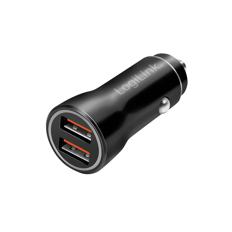 Logilink PA0285 USB autós töltő, 2x USB-A, 10,5 W, fekete