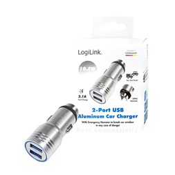Logilink PA0228 USB autós töltő beépített vészkalapáccsal, 10,5W