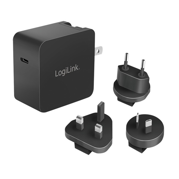 Logilink PA0302 USB utazási töltő, GaN, 1 port, USB-CF, 65 W, PD-vel
