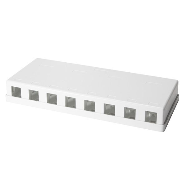 Logilink NK4035 Üres doboz 8 Keystone modulhoz, felületre szerelhető, fehér