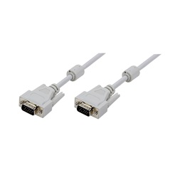 Logilink CV0027 VGA kábel, HD15/M - HD15/M, 1080p, 2x ferrit, szürke, 5 m