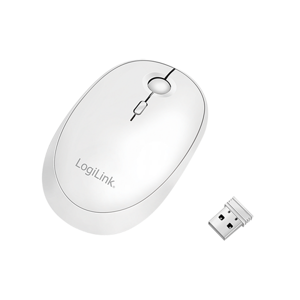 Logilink ID0205 Vezeték nélküli és Bluetooth kettős egér, 2,4 GHz, 800/1200/1600 dpi, fehér