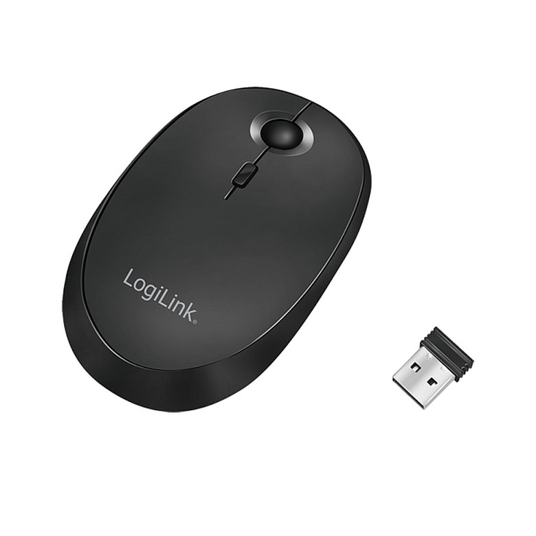 Logilink ID0204 Vezeték nélküli és Bluetooth kettős egér, 2,4 GHz, 800/1200/1600 dpi, fekete