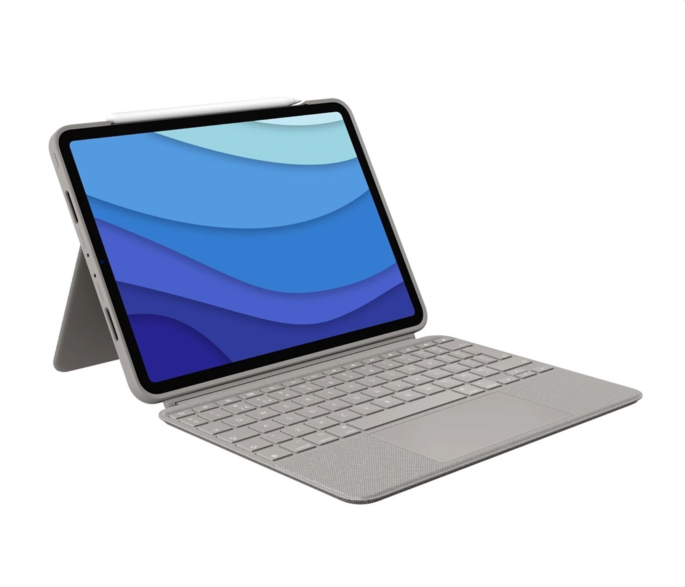 Logitech 920-010172 Combo Touch iPad Pro 11" 1/2/3/4 gen homok billentyűzetes tablet tok