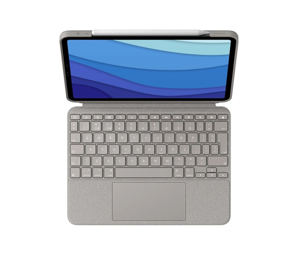 Logitech 920-010172 Combo Touch iPad Pro 11" 1/2/3/4 gen homok billentyűzetes tablet tok