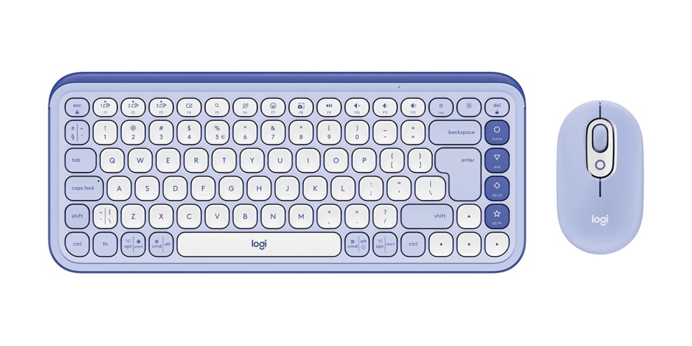 Logitech Pop Icon Combo US vezeték nélküli lila/piszkosfehér billentyűzet és egér