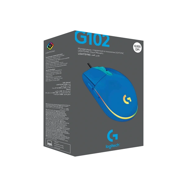 Logitech G102 Lightsync kék gamer egér