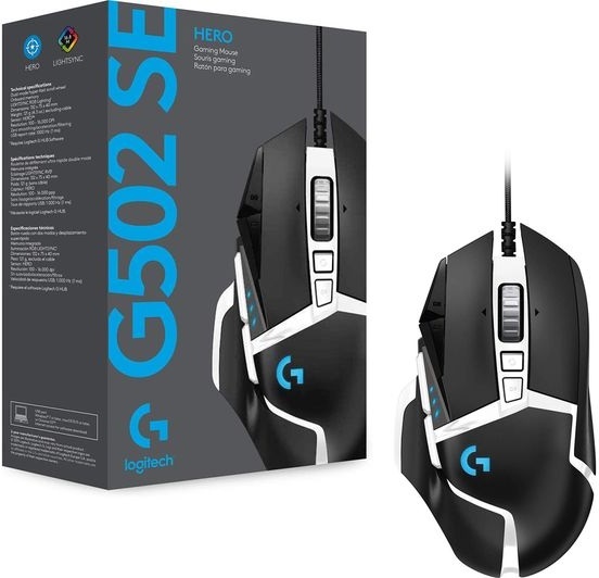 Logitech G502 SE HERO fekete-fehér gamer egér