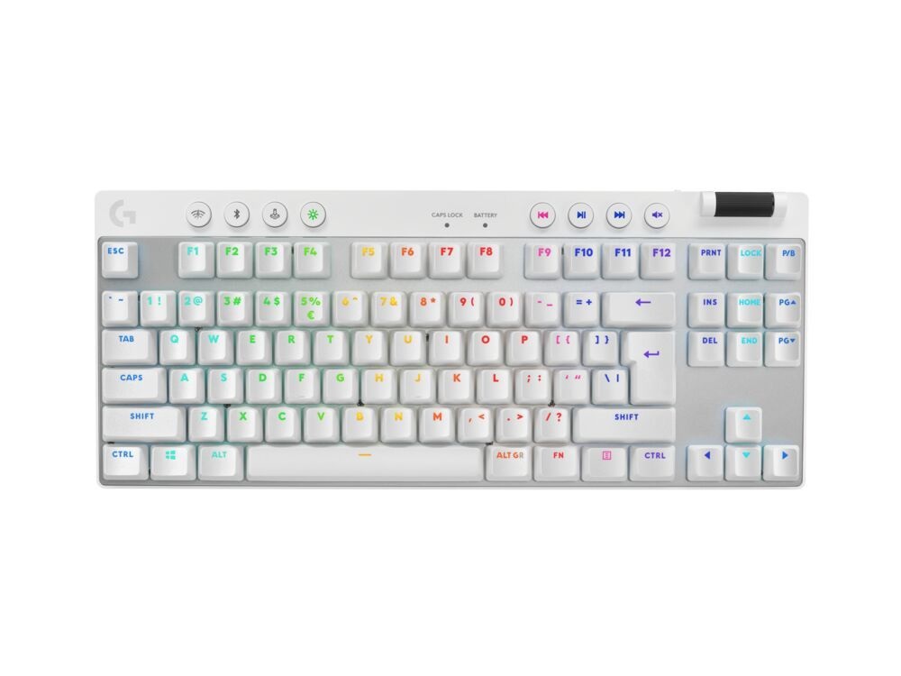 Logitech G PRO X TKL LIGHTSPEED UK vezeték nélküli RGB fehér gamer billentyűzet