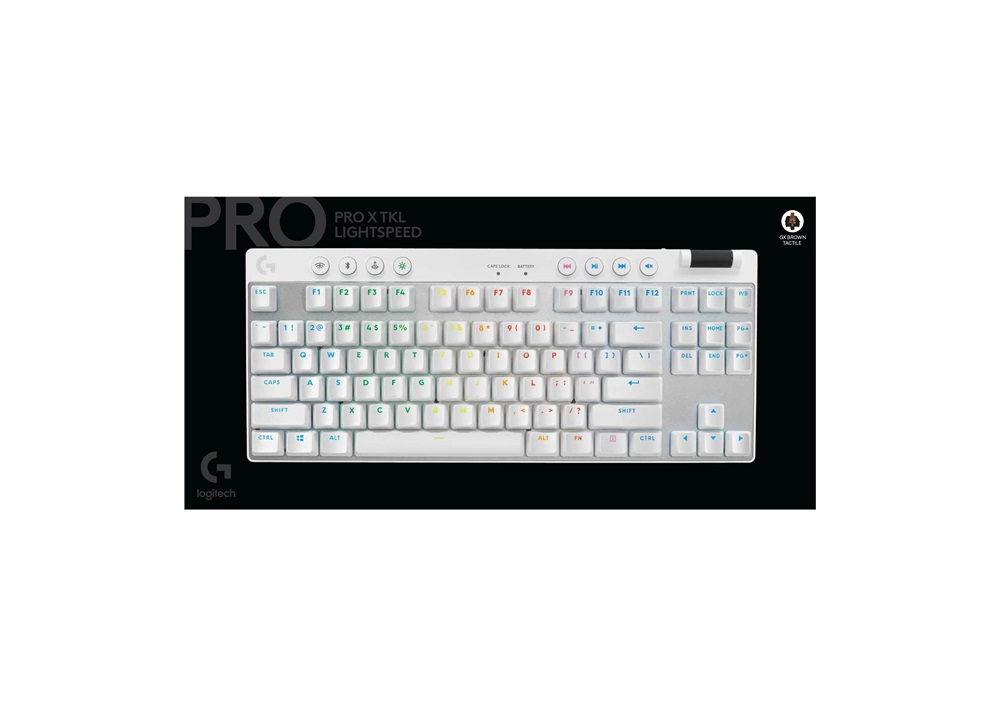 Logitech G PRO X TKL LIGHTSPEED UK vezeték nélküli RGB fehér gamer billentyűzet