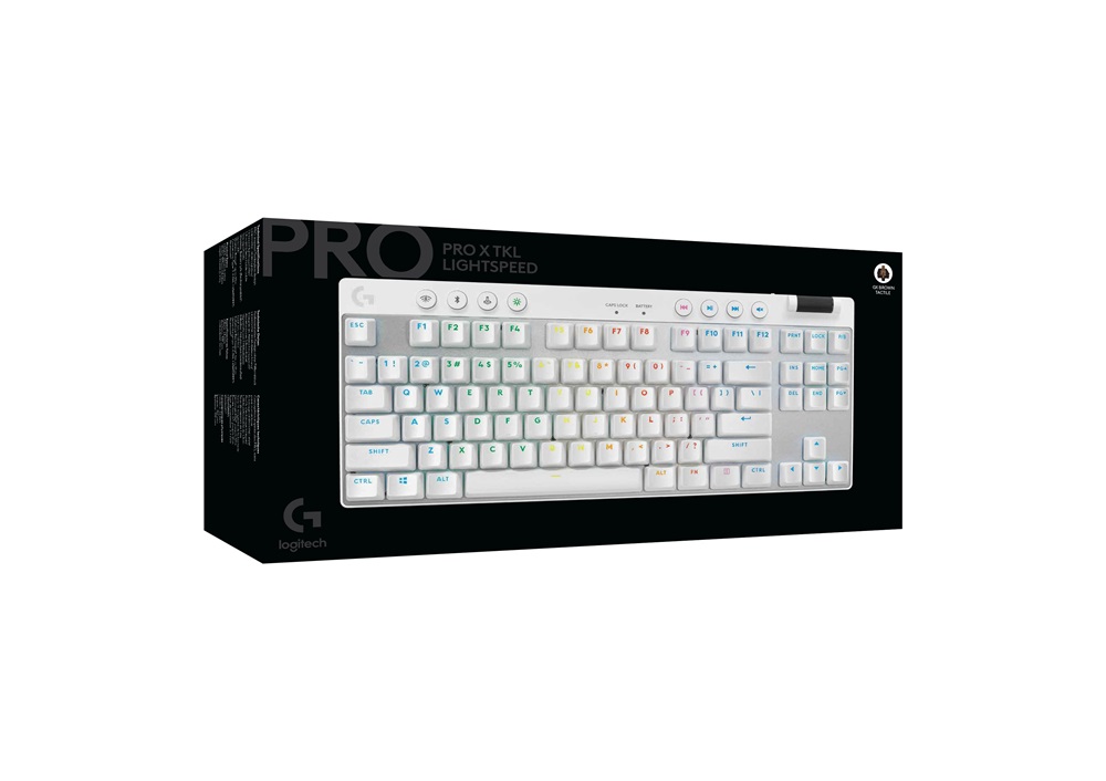 Logitech G PRO X TKL LIGHTSPEED UK vezeték nélküli RGB fehér gamer billentyűzet