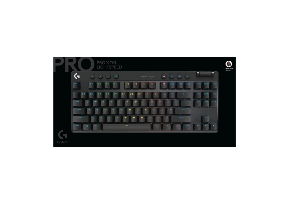 Logitech G PRO X TKL LIGHTSPEED UK vezeték nélküli RGB fekete gamer billentyűzet