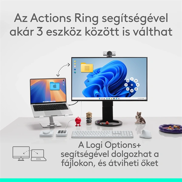 Logitech MX Master 4 vezeték nélküli halványszürke egér
