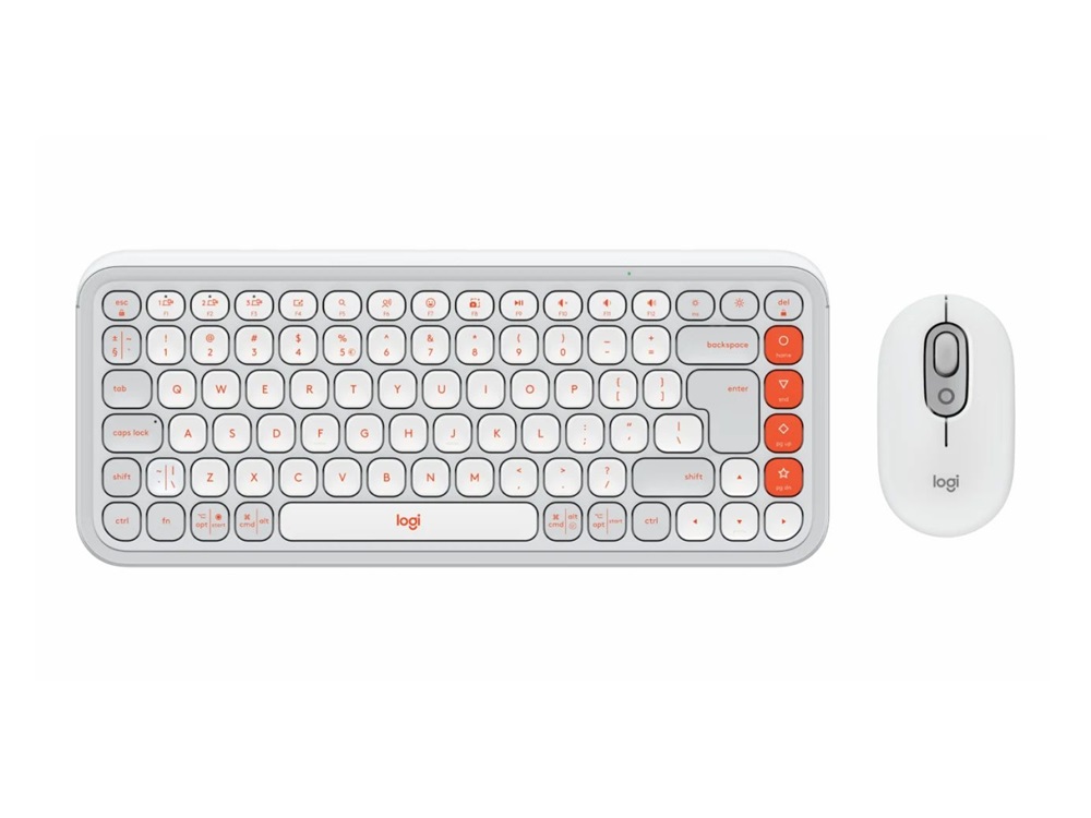 Logitech Pop Icon Combo US vezeték nélküli narancssárga/piszkosfehér billentyűzet és egér