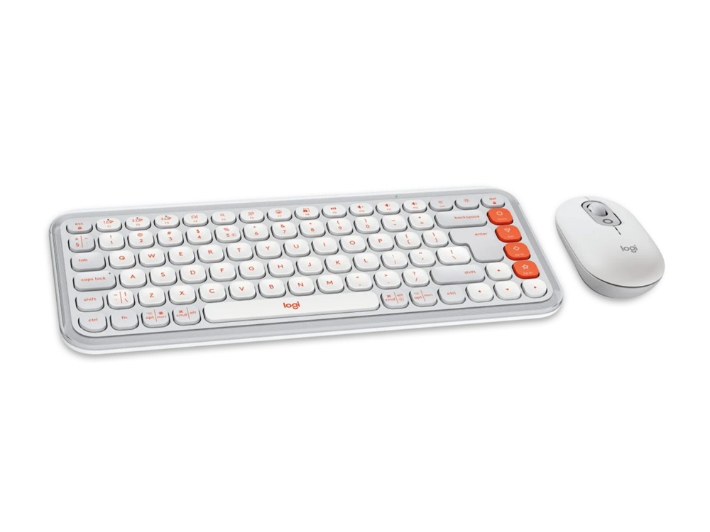 Logitech Pop Icon Combo US vezeték nélküli narancssárga/piszkosfehér billentyűzet és egér