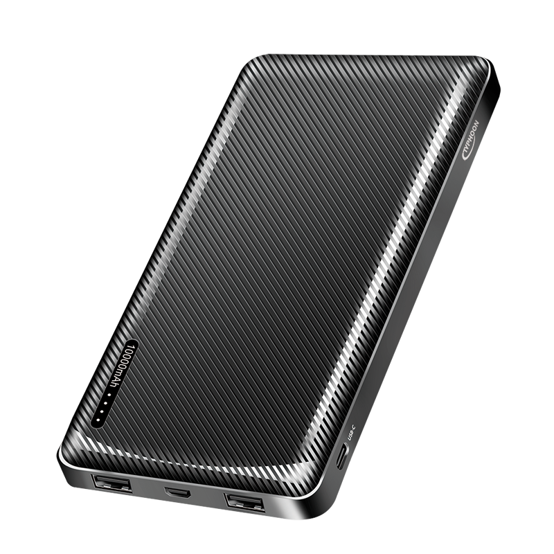 Logilink TM045 Power bank 10.000 mAh, 2x USB-A, USB-C, micro-USB, fekete