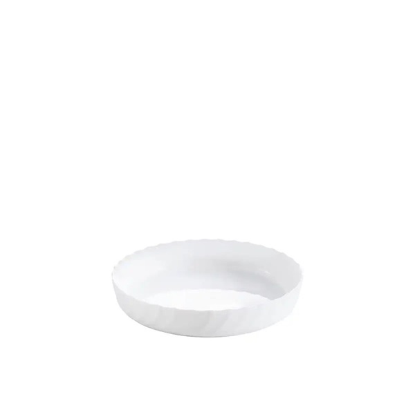 Luminarc Trianon kerek sütőtál ás tálaló, 26 cm, fehér, bordázott, hőálló