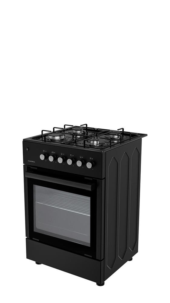Luxell 663S-40FB fekete, szabadonálló, gáz, kombinált, főzőzóna: 4, tűzhely