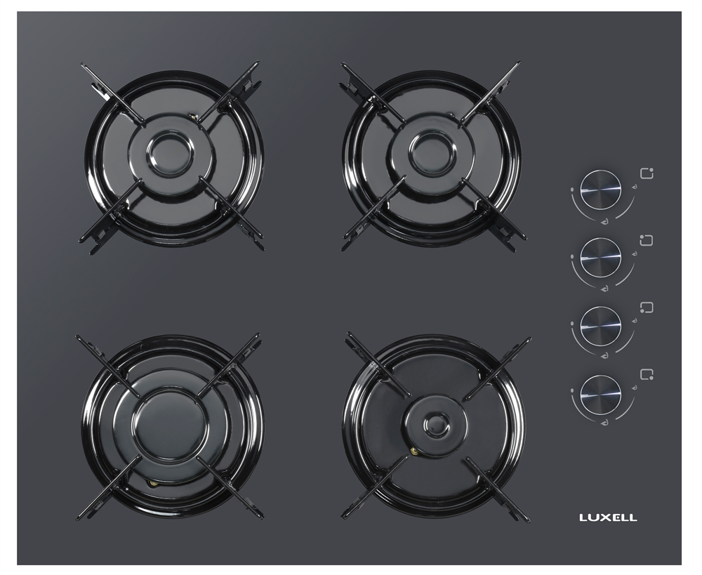 Luxell C6-40BF fekete, beépíthető, gáz, főzőzóna: 4, beépíthető méret: 56cm, főzőlap