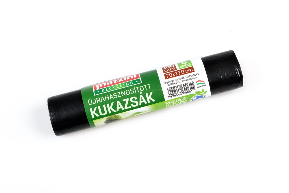 MAZZINI 104050 újrahasznosított 5db/roll 135L szemeteszsák