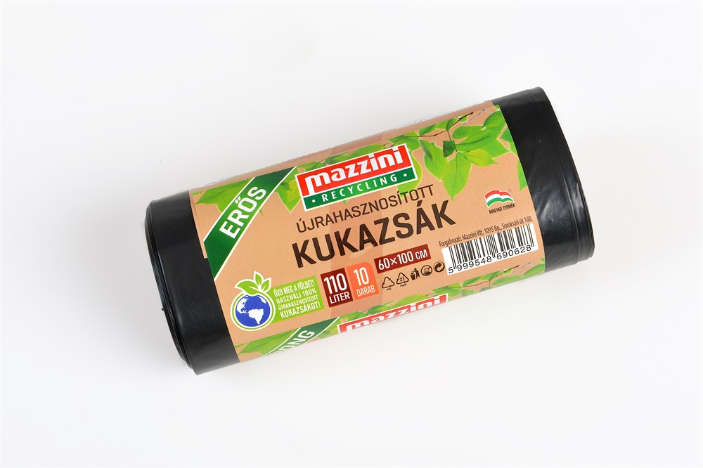 MAZZINI 104060 újrahasznosított erős 10db/roll 110L szemeteszsák