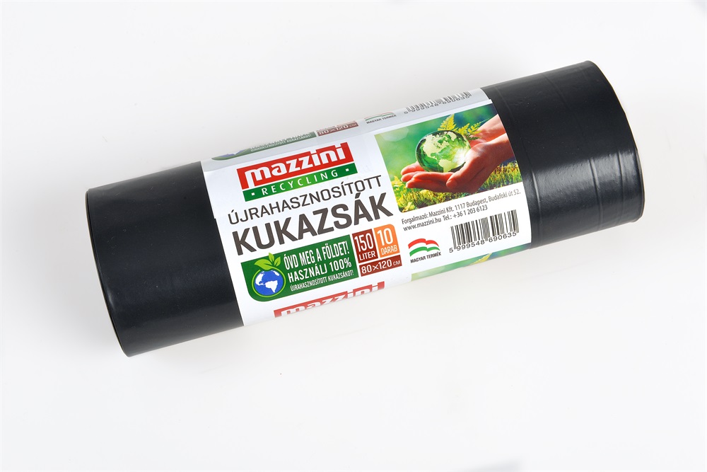 MAZZINI 104090 újrahasznosított 10db/roll 150L szemeteszsák