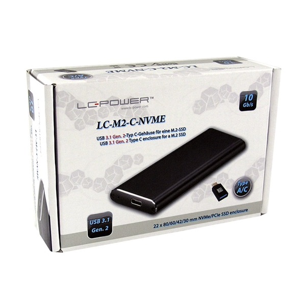 MBR LC Power Külső ház - USB 3.1 Type C - M.2 SSD - LC-M2-C-NVME