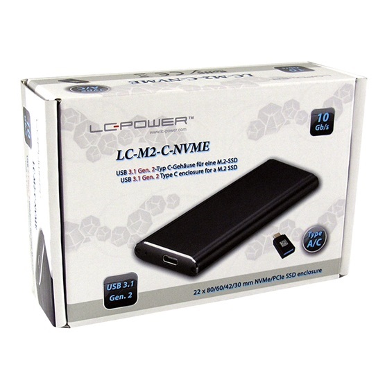 MBR LC Power Külső ház - USB 3.1 Type C - M.2 SSD - LC-M2-C-NVME