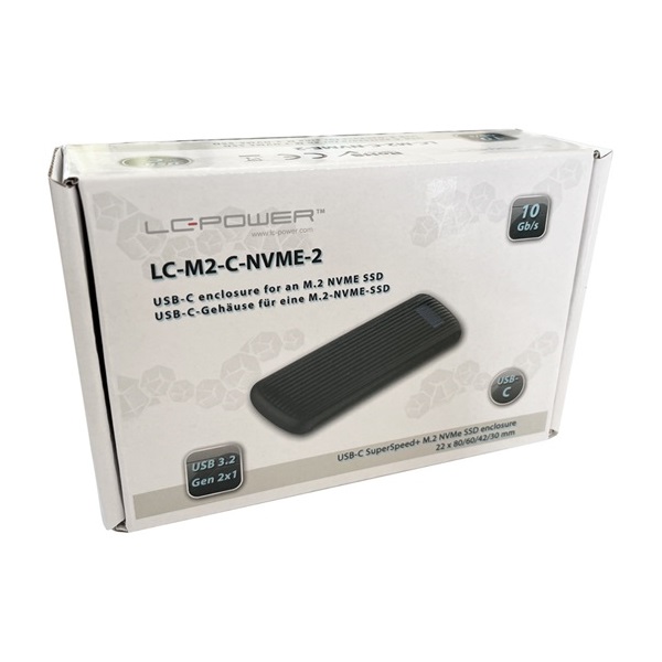 MBR LC Power Külső ház - USB 3.2 2x1 Type C - M.2 NVMe SSD - LC-M2-C-NVME-2