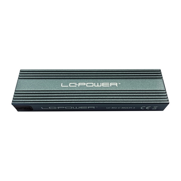 MBR LC Power Külső ház - USB 3.2 Type-C - NVMe vagy SATA M.2 SSD - LC-M2-C-MULTI-3