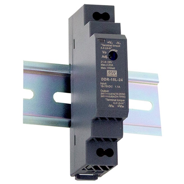 MEAN WELL DDR-15L-5 5VDC 3A 15W 4kV-ig szigetelt 1 kimenetű DC/DC konverter