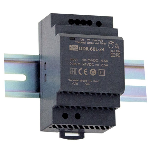 MEAN WELL DDR-60G-5 5VDC 10,8A 54W 4kV-ig szigetelt 1 kimenetű DC/DC konverter